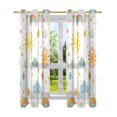 thumbnail image 7 of Yayeee Window Curtains Light Filtering 63"x52" Grommet Panel Pair Home Living Room Decor, Rainbows Pattern, 7 of 7