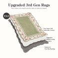 thumbnail image 6 of Lahome Washable 3'x5' Scalloped Area Rug, Green Floral Boho Rugs for Living Room, Ultra-Thin Soft Non-Slip Low-Pile Stain Resistant Carpet for Bedroom Dining Room Office, Green, 6 of 11