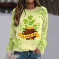 thumbnail image 4 of ASFGIMUJ Women Holiday Full Print Round Neck Long Sleeve Four Leaf Hoodless Hoodies Sweatshirt Tops,Size S, 4 of 5