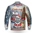 thumbnail image 2 of Santa is Coming British Shorthair Merry Christmas Xmas Noel Truck Tree All Over Print 3D Baseball Jacket Cat Lover Kitten Owner Gifts Bomber Jacket Softball - 02023, 2 of 6