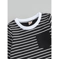 thumbnail image 5 of Bagilaanoe 2Pcs Toddler Baby Girl Boy Long Pants Set Stripe Print Long Sleeve T Shirts Tops + Drawstring Trousers 6M 12M 18M 24M 3T Fall Casual Outfits, 5 of 9