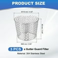 thumbnail image 2 of Uxcell 4.3" - 3.5" Gutter Guard Filter 3pcs 304 Stainless Steel Mesh Screen Vent Cover, 2 of 7