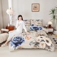 thumbnail image 4 of Manfei Adults Female Girls Floral Rose Butterflies Bedding Comforter Set 2pcs,Spring Garden Twin Comforter Sets Microfiber,Vintage Aesthetics Breathable Bedding Set,Super Cozy Room Decor,Reversible, 4 of 8
