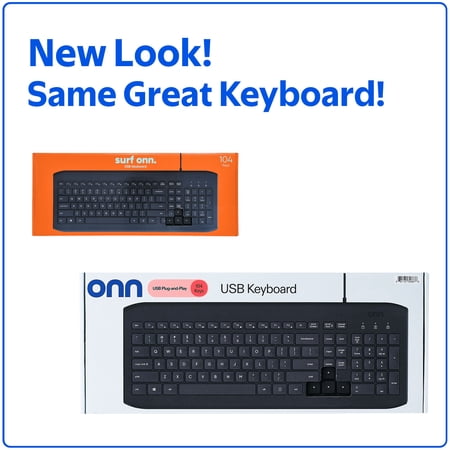ONN WIRED USB KEYBOARD INTERNET KEYS USB-A STANDARD KEYBOARDS WITH USB COMPUTER KEYBOARD, GRAY, 1 PACK