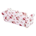 thumbnail image 1 of Sofá doble para muñecas, accesorios para casas de muñecas, patrón de flores, sofá doble para casa de muñecas, mini sofá construido para precisión, 1 of 8