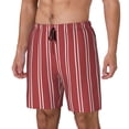 thumbnail image 1 of Fotbe Stripes Red White Traje de Baño para Hombre – Shorts de Natación de Secado Rápido con Forro y Bolsillos-3X-Large, 1 of 6
