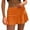 Orange, variant on Women Ruched Ruffle Short Skirt High Waisted Stretch Pleated Tennis Skirt Orange M
