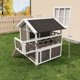 thumbnail image 2 of Casa para Gatos Exterior – 2 Pisos Elevada con Balcón – Refugio Impermeable – Techo Desmontable – Puerta de Escape – Fácil Montaje – Gatos Callejeros – Blanco y Gris, 2 of 7