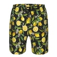 thumbnail image 3 of Fuzoiu Lemon Fruits Flowers Leaves Print Men's Beach Shorts,Men's Swim Trunks,Quick Dry Board Shorts with Pockets,Men's Bathing Suits for Surfing, Running, and Casual Wear-Medium, 3 of 6