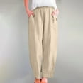 thumbnail image 2 of Yubnlvae 2025 Cotton Casual Pants - Spring/Autumn Women's Trousers (Outer Pockets, Leg-Lengthening Fit) Khaki 3XL, 2 of 8