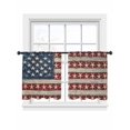 thumbnail image 2 of Sheer Curtains 54 Inches Long, Coastal American Flag Light Filtering Window Curtains for Living Room/Bedroom, Starfish Vintage USA Flag Rod Pocket Voile Sheer Curtain Drapes, 52"W x 54"L, 2 Panels, 2 of 8