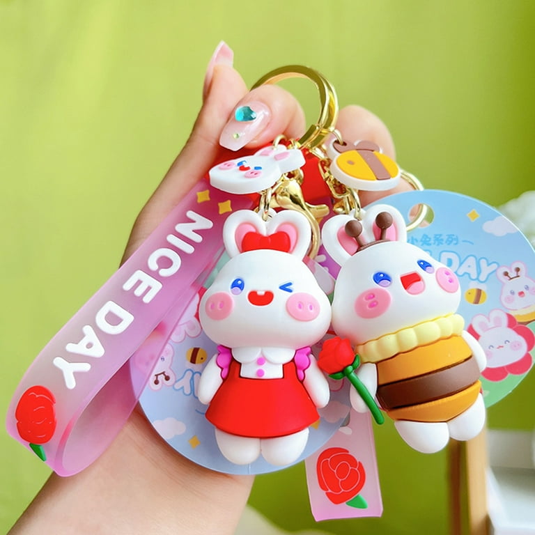 Kawaii Cute Keyring Rabbit Doll Keychain, BestofKawaii