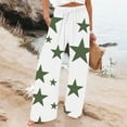 thumbnail image 2 of Cmfcve Women's Novelty Pants Star Printed Stretchy Elastic Waisted Straight Leg Pants Plus Size Loungewear Sweatpants with Pocket, 2 of 5