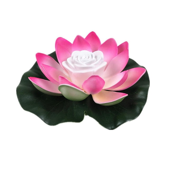 5 lámparas LED flotantes de flor de loto impermeables, decoración de piscina (degradado)
