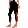 thumbnail image 2 of DDAPJ pyju High Waisted Leggings for Women Plus Size, Novelty 3D Flame Print Casual Skinny Pants Tummy Control Yoga Tights Butt Lifting Workout Legging Buttery Soft Birthday Gifts Orange L, 2 of 6