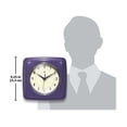 thumbnail image 6 of Infinity Instruments Retro Square Purple Plastic 9.25-inch Analog Wall Clock, 6 of 7