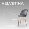 thumbnail image 5 of Sillas de Comedor de Terciopelo con Patas de Acero Acabado Tipo Madera Estilo Moderno - Sillas de Comedor Tapizadas Minimalista con Relleno Suave Set 4 Piezas Oxford, 5 of 5