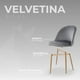 thumbnail image 5 of Sillas de Comedor de Terciopelo con Patas de Acero Acabado Tipo Madera Estilo Moderno - Sillas de Comedor Tapizadas Minimalista con Relleno Suave Set 2 Piezas Oxford, 5 of 5