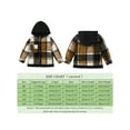 thumbnail image 4 of Bslissey Little Girls Boys Casual Hooded Plaid Jacket Long Sleeve Button Hood Cardigan Coat Toddler Lightweight Loose Outerwear Kids Daily Clothes 12M 24M 3T 4T 5T 6T, 4 of 8