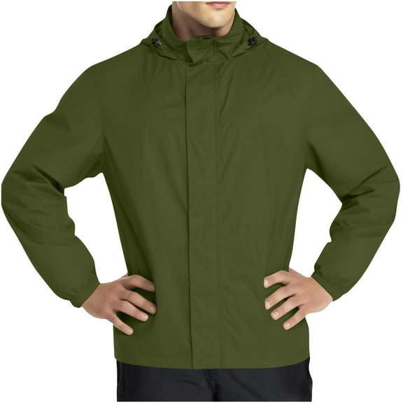 Kukoosong Men's Lightweight Bomber Jacket Causal Outdoor Zipper Windbreaker Waterproof Hooded Jacket