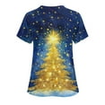 thumbnail image 4 of Xdegoge Christmas Scrubs for Women V Neck Short Sleeve Nurse Shirt Uniform Xmas Tree Graphic Funny Holiday Party Tops Workwear Soft Stretch Nursing Shirts, 4 of 5