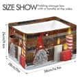 thumbnail image 3 of GZHJMY 2 Pack Traditional Gnome Santa Claus Wood Pattern Large Storage Basket,Collapsible Toy Storage Box Waterproof Laundry Basket with Handle for Home Closets, Offices, Bedroom, 3 of 7