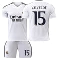 thumbnail image 1 of 2425 Camiseta del Real Madrid, traje de uniforme de fútbol local, traje de entrenamiento No. 7 Ronaldo, niños y adultos, camiseta transfronteriza de 9 MbappéN°15 Valverde, 1 of 1