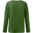 thumbnail image 4 of Long Sleeve Shirts for Women Casual Round Neck Hollow Stitching Basic Women's T-Shirts M, 4 of 5
