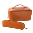 thumbnail image 1 of Bolsas De Maquillaje 2 bolsas de cosméticos de PU, caja de maquillaje multifuncional para regalos de vacaciones (marrón) Tmvgtek Cuidado Belleza, 1 of 9