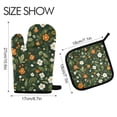 thumbnail image 2 of Yayeee Oven Mitts and Pot Holder Set of 4 Heat Resistant Kitchen Gloves Baking Hot Pad, Green Flowers Pattern, 2 of 5
