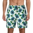 thumbnail image 2 of Goofa Blue Sunflowers Printed Men's Swim Trunks Board Shorts Quick Dry Mens Swimming Trunks with Compression Liner,Breathable Fit Hawaii Beach Shorts-Large, 2 of 9