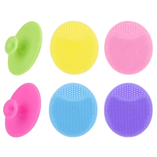 Almohadillas De Limpieza Facial Exfoliante, 6 Uds., Depurador Facial De Silicona, Depurador De Espinillas Para Limpieza Facial Diaria Vogacara CE004969-00