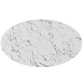 thumbnail image 5 of Modern Contemporary Urban Design Mid Century Kitchen Room Oval Dining Table, White, Marble Faux, 5 of 5