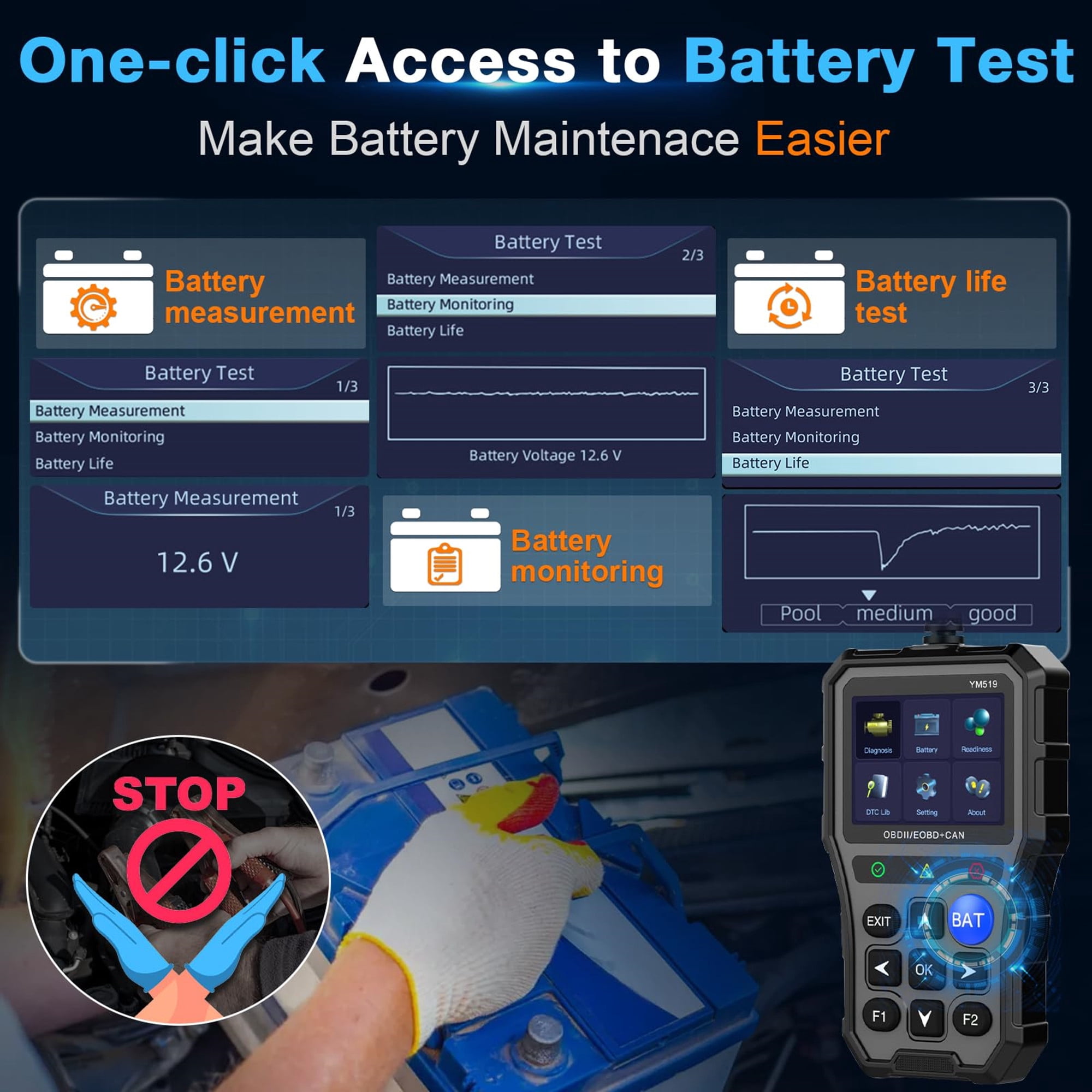 Car OBD2 Scanner Diagnostic Tool, Comprehensive Car Code Reader for All Cars, SPBTAR Engine Fault Scanner CAN Diagnostic Scan Tool for All Vehicles after 1996