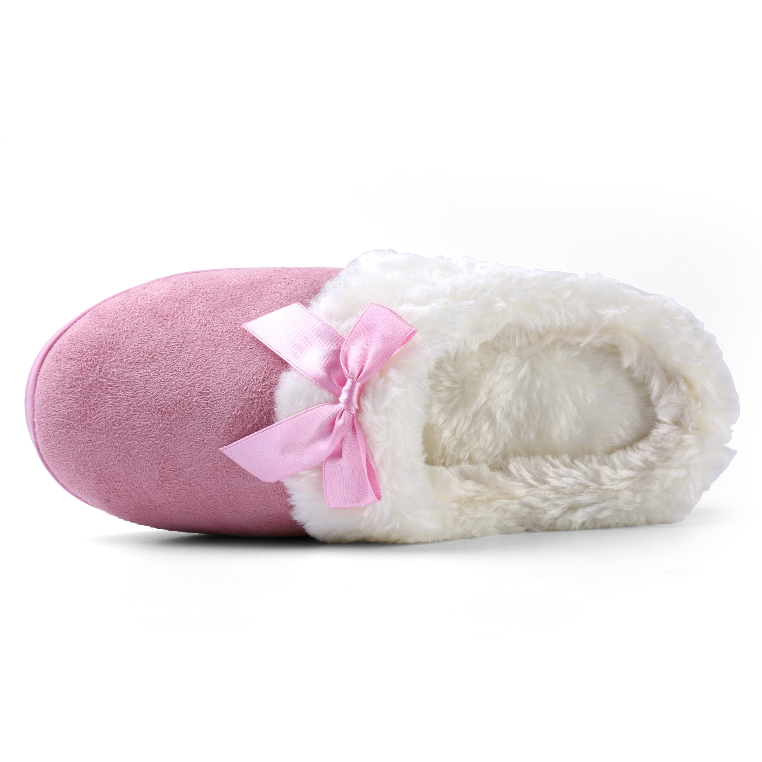 Aerusi Womens Edit Bow Scuff Slip-on Indoor Slippers