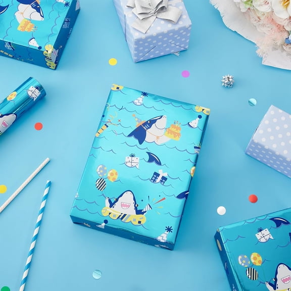 Gift Wrapping Paper Roll 58" x 23", Printed Gift Wrap, Easy Cut & Fold, Durable Paper for Birthday, Holiday, Party and DIY Crafts,1 Roll