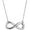 Silver, variant on Stainless Steel Infinity Style Charm Promise Statement Classic Plain Collar Necklace