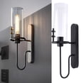 thumbnail image 1 of Aplique De Pared Negro Con Cable, Lámpara De Pared Interior Moderna Con Pantalla De Vidrio Transparente Para Comedor, , Hotel, Dormitorio, Sala De Estar, Pasillo, 1 of 7
