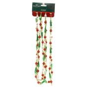 Christmas Mult Color Bead Drop Garland Red Gold Green White H0262