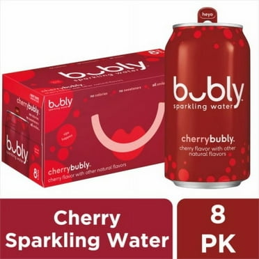 2X-Bubly Cherry Flavored Sparkling Water Cans - 12 fl oz - 8 pk