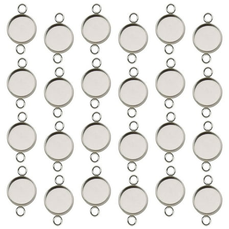 PAMINGONO Stainless Steel Pendant Jewelry Accessories Silver 50Pcs 12Mm