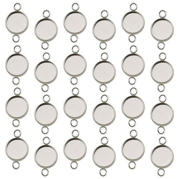 PAMINGONO Stainless Steel Pendant Jewelry Accessories Silver 50Pcs 12Mm