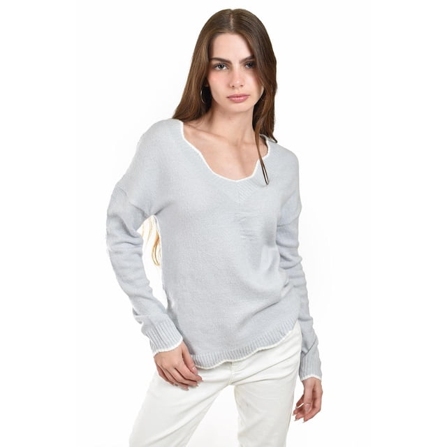 Sueter con ribete en contraste Roman Fashion /Juvenil, 272011 (Gris) gris G