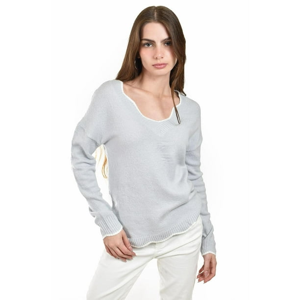Sueter con ribete en contraste Roman Fashion /Juvenil, 272011 (Gris) gris G