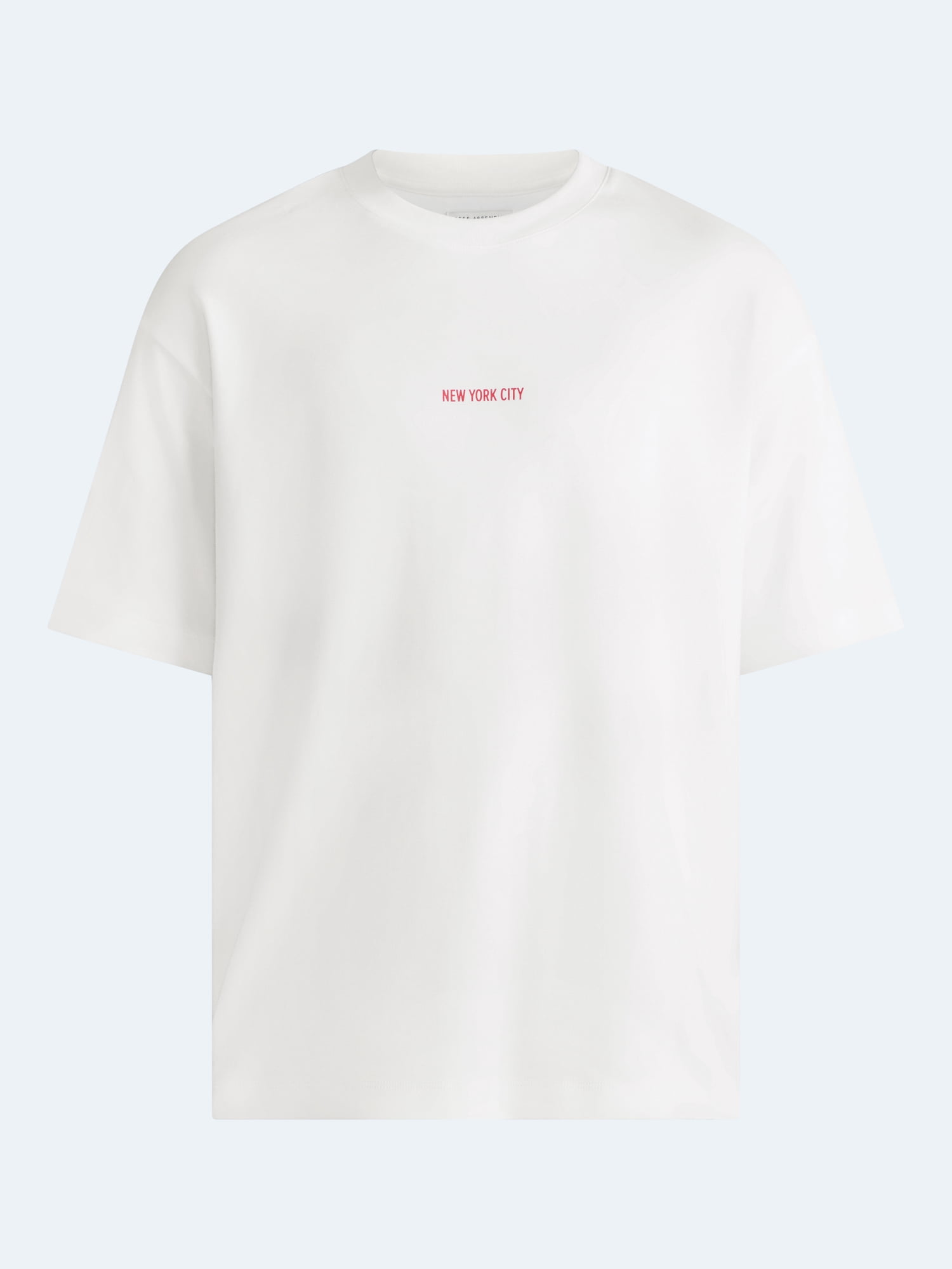 Free Assembly Men's NYC Front Back Graphic Cotton Tee with Short Sleeves, Sizes XS-XL