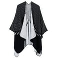 thumbnail image 7 of IDALL Shawl Wraps for Women Scarf for Women Womens Simple Tassel Pattern Jacquard Split Two Sides Versatile Fashion Shawl Pashmina Wraps Ponchos for Women E One Size, 7 of 7