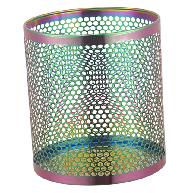 Cubo de basura de acero inoxidable Soledad gran capacidad malla resistente multicolor