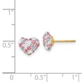 thumbnail image 3 of 14k Yellow Gold Polished Multicolored Crystal 8mm Love Heart Post Earrings Measures 7x8mm Wide Jewelry for Women, 3 of 3