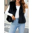 thumbnail image 3 of Rdhnmea Women Faux Fur Waistcoat Lightweight Sleeveless Open Front Short Vest Jacket Coat Outwear Gilet Casual Streetwear, 3 of 6