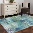 thumbnail image 3 of Area Rug for Living Room, Blue Sage Green Boho Non-Slip Indoor Large Carpet for Bedroom/Dining Room, Vintage Ethnic Tribe Abstract Art Washable Low-Profile Rectangle Floor Mat Runner Rugs - 3 x 5 Ft, 3 of 8